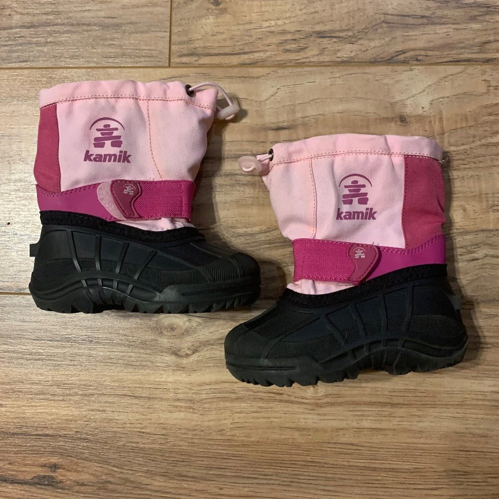 Pink Kamik Kids Snow Boots Girls 8 Waterproof